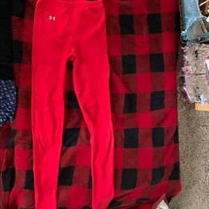 Under Armour red compression cold gear leggings